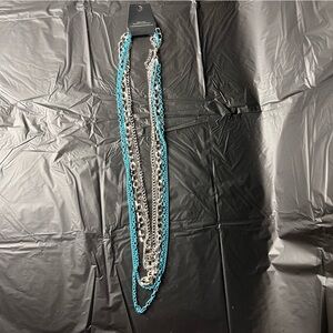 Silver / Blue Costume Jewelry Necklace